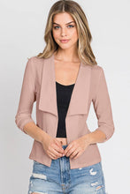Load image into Gallery viewer, Casual Work Ruched 3/4 Sleeve Open Front Blazer