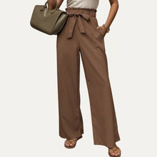 Load image into Gallery viewer, Relaxed But Chic High Waist Tie-Front Wide-Leg Pants