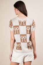 Load image into Gallery viewer, 12W3370N-Bow Grapic Knit Summer Sweater Top