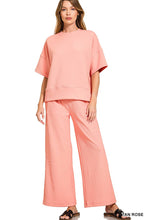 Load image into Gallery viewer, Ribbed Round Neck Tee And Pants Set