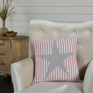 Timeless Ticking Red Star Pillow Cover 18Lx18W