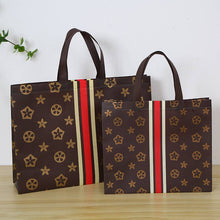 Load image into Gallery viewer, Star Leaf Brown Red Stripe Non-woven Gift Bag
