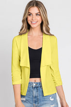 Load image into Gallery viewer, Casual Work Ruched 3/4 Sleeve Open Front Blazer