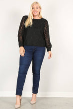 Load image into Gallery viewer, Plus Size Long Sleeve Lace Top - CL2101-T