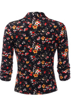 Load image into Gallery viewer, CWOBL091_Casual Work Ruched 3/4 Slv Open Front Blazer Jacket