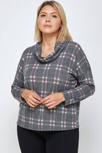 Load image into Gallery viewer, Plus Size Soft French Terry Plaid Top 17668-T