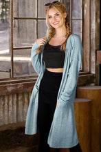 Load image into Gallery viewer, CWOCAL529_Long Sleeve Casual Open Front Long Cardigan