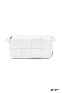 Vegan Leather Woven Crossbody Waist Bag