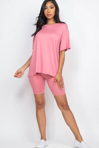 Loose Fit Top & Bike Shorts Set