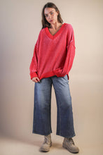 Load image into Gallery viewer, 12W3376N-Oversized Two Tone Knit Casual Sweater Top