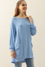 Load image into Gallery viewer, CWTTL1491-P_PLUS SIZED R NECK LONG SLEEVE SLUB LONG KNIT TOP