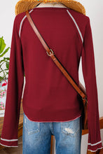 Load image into Gallery viewer, Game Day Rugby Football Graphic Thermal Knit Top Blouse