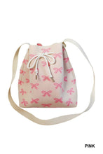Load image into Gallery viewer, Coquette Bowknot Ribbon Pattern Crossbody Bucket Bag