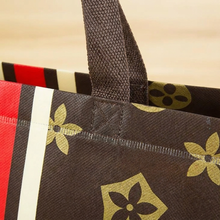 Load image into Gallery viewer, Star Leaf Brown Red Stripe Non-woven Gift Bag