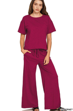 Load image into Gallery viewer, Cotton Slub Short Sleeve Tee &amp; Pants Set SI-28831
