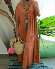 Load image into Gallery viewer, V-Neck Irregular Long Swing Dress
