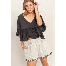 Load image into Gallery viewer, V-Neck Ruffle Hem Top