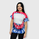 Load image into Gallery viewer, Tie Dye 4th of July Blank Faux Bleached Top