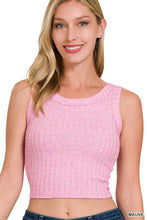 Load image into Gallery viewer, `.Ribbed Sleeveless Crop Tank Top