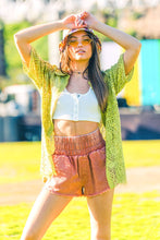 Load image into Gallery viewer, NP70123-High-Waist Washed Twill Shorts