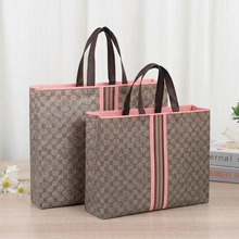 Load image into Gallery viewer, Luxury Grid Pink Stripes Non-woven Gift Bag