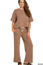 Load image into Gallery viewer, ..0903 Raised Rib Short Sleeve Tee &amp; Pants Set SI-28709