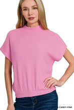 Load image into Gallery viewer, Mock Neck Short Sleeve Sweater