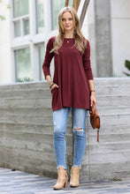 Load image into Gallery viewer, ...SC147248 LONG SLEEVE BOAT NECK FLARED TOP WITH SIDE POCKETS