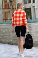 Load image into Gallery viewer, Plaid Faux Fur Jacket W/ Side Pockets