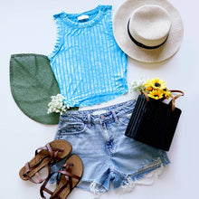 Load image into Gallery viewer, `.Ribbed Sleeveless Crop Tank Top