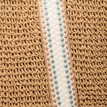Load image into Gallery viewer, Embroidered Strap Straw Knit Tote Bag
