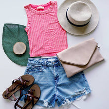 Load image into Gallery viewer, `.Ribbed Sleeveless Crop Tank Top