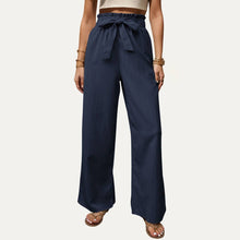 Load image into Gallery viewer, Relaxed But Chic High Waist Tie-Front Wide-Leg Pants