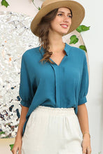 Load image into Gallery viewer, CWTBLS201_JOHNNY COLLARS SHORT SLEEVE BLOUSE TOP