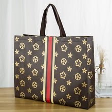 Load image into Gallery viewer, Star Leaf Brown Red Stripe Non-woven Gift Bag