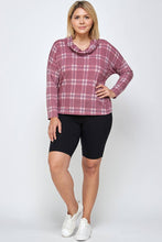 Load image into Gallery viewer, Plus Size Soft French Terry Plaid Top 17668-T