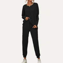 Load image into Gallery viewer, Chic And Cozy Ribbed Two-Piece Loungewear Set