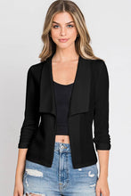 Load image into Gallery viewer, Casual Work Ruched 3/4 Sleeve Open Front Blazer