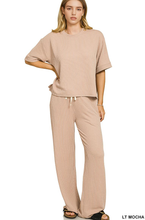 Load image into Gallery viewer, ..0903 Raised Rib Short Sleeve Tee &amp; Pants Set SI-28709