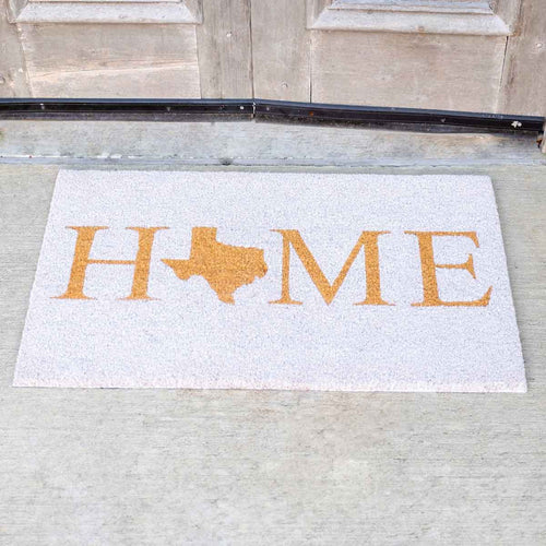 Texas Home Coir Doormat   White/Natural   30x18