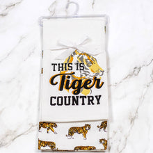 Load image into Gallery viewer, Tiger Country Hand Towel   White/Black/Dark Orange   20x28   Set of 2