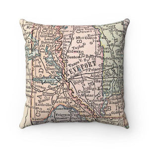 Shreveport Louisiana Map Pillow