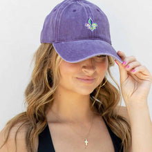 Load image into Gallery viewer, Napoleon Fleur de Lis Baseball Hat   Purple/Multi   One Size
