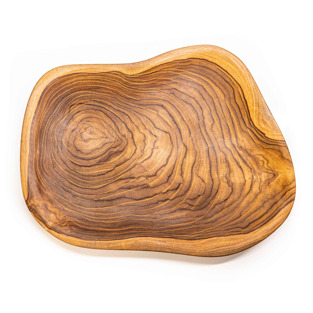 Tree Ring Natural Edge Teak Wood Plate