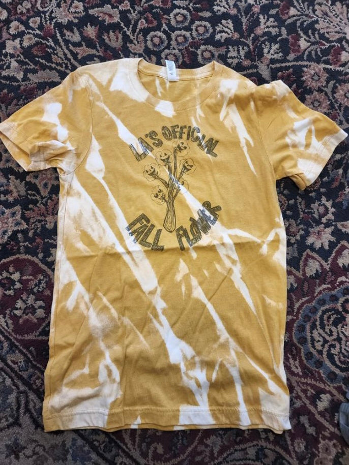 Louisiana Official Fall Flower Hand Drawn Tee in Heather Mustard